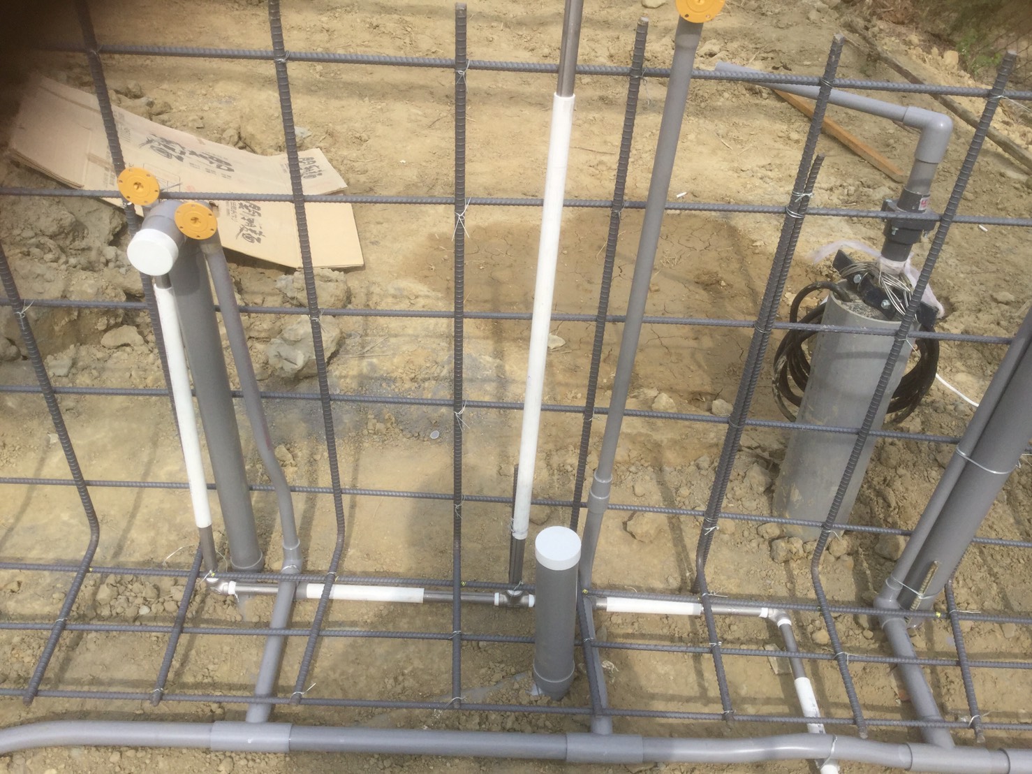 浴室配置水管、排水工程